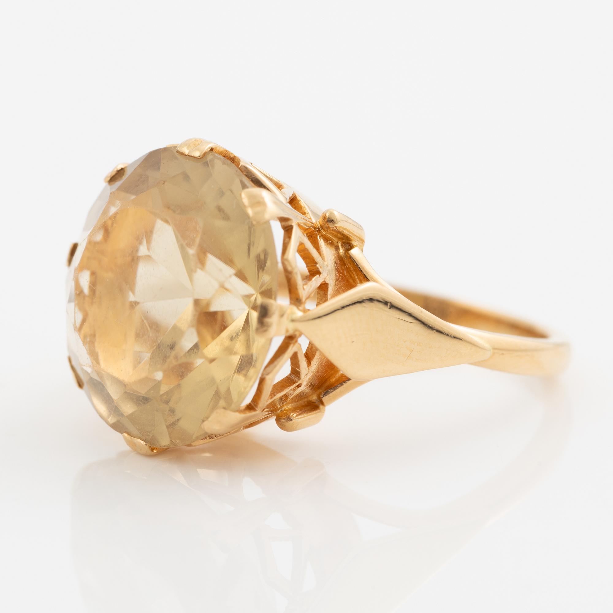Ring, Stigbert, 18K guld med citrin, 1960-tal.