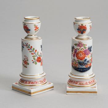 LJUSSTAKAR, ett par, porslin, Meissen, 1800-tal.