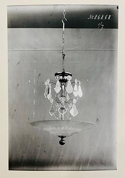 Edward Hald, & Erik Tidstrand, a ceiling lamp, Orrefors & Nordiska Kompaniet, 1920s-30s.