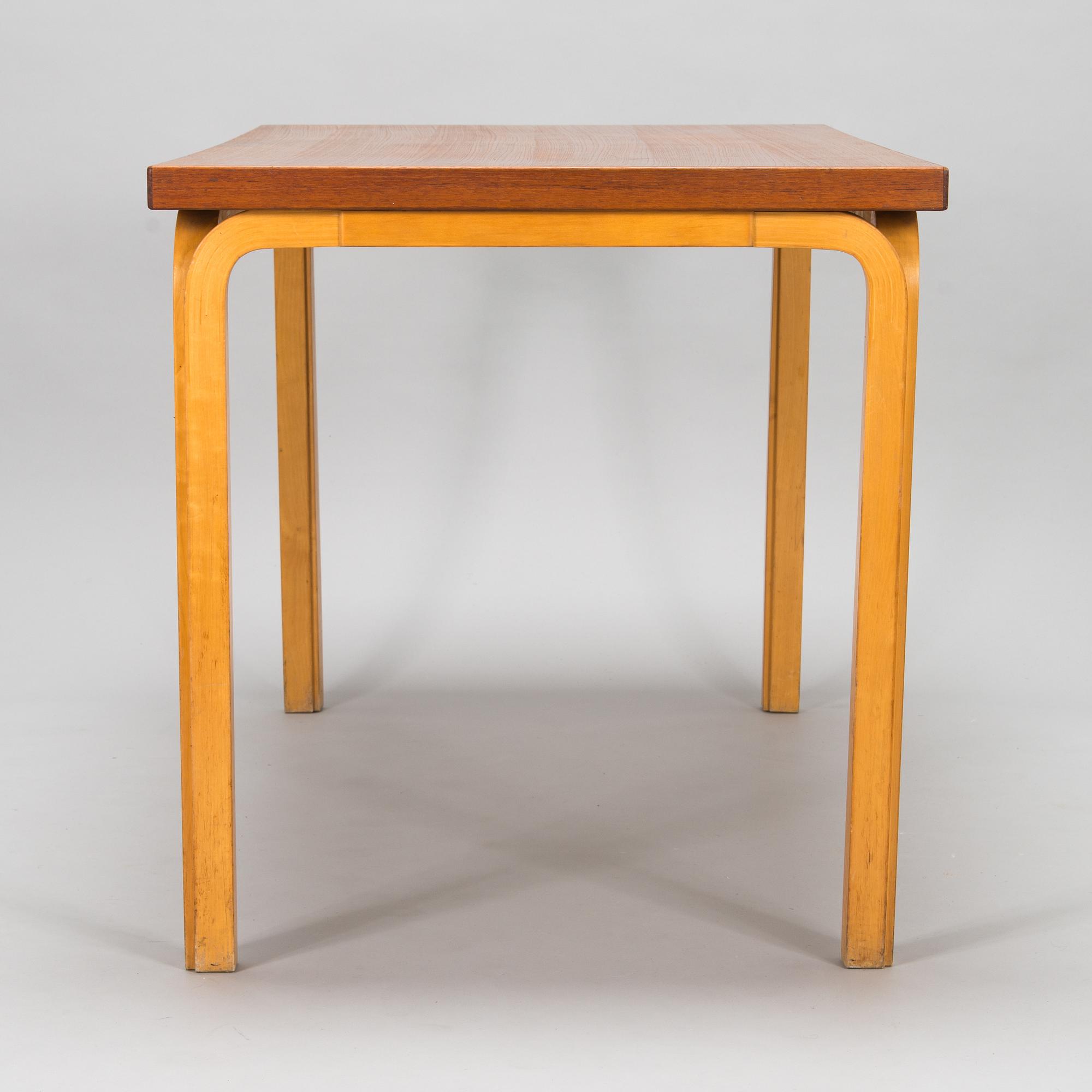 Alvar Aalto, pöytä, malli Y89, för O.Y. Huonekalu- ja Rakennustyötehdas A.B 1900-luvun puoliväli.