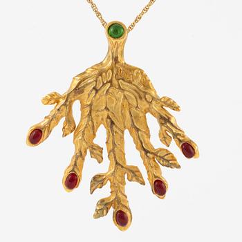 Pendant/brooch with chain "Leaf Veined Hand", Joies/Salvador Dali.