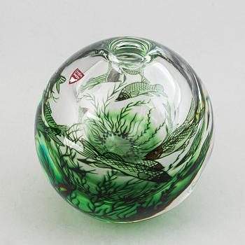 Edward Hald, a 'Fiskgraal' glass vase, Orrefors.