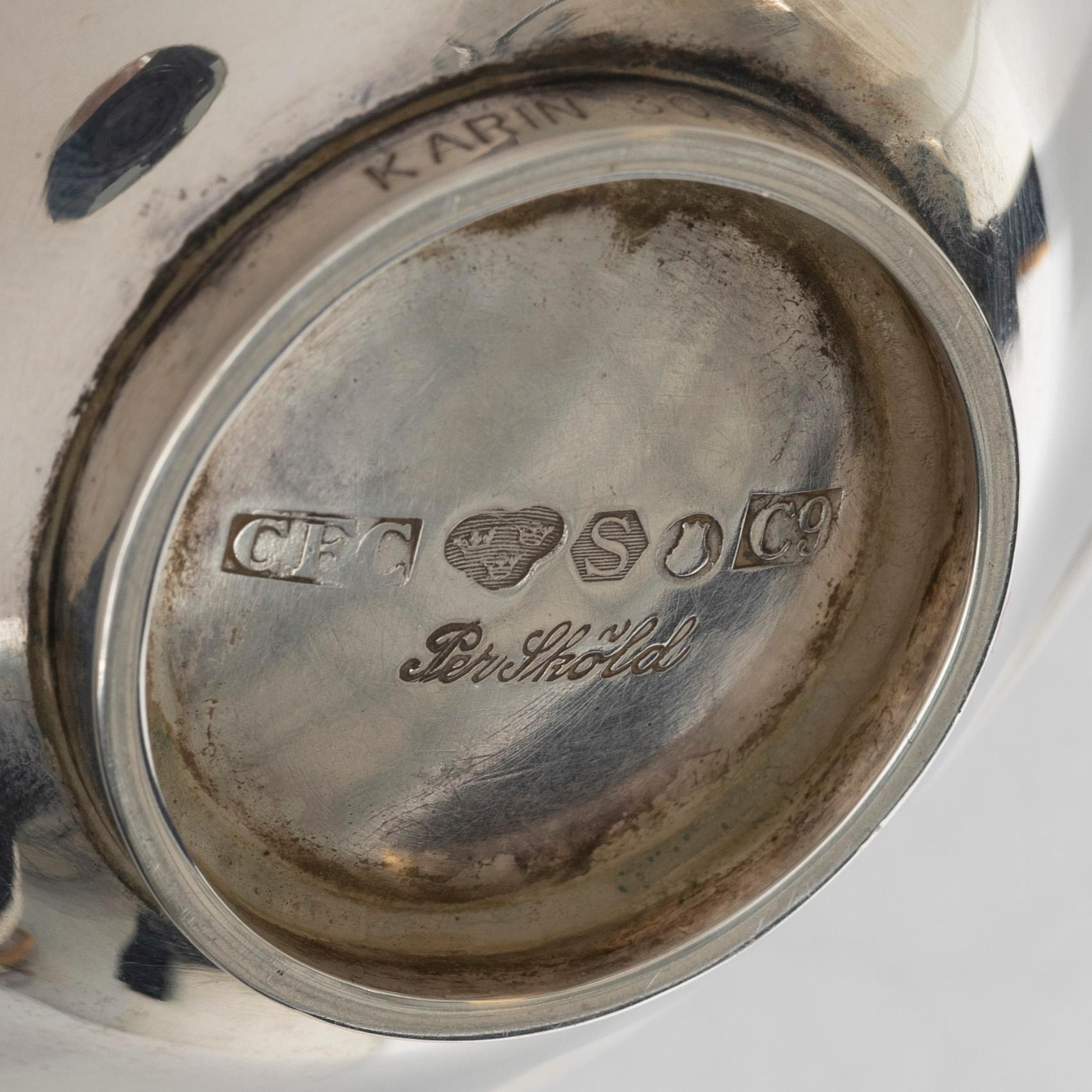 Per Sköld, a silver bowl, Carlman AB, Stockholm, Sweden, 1953.