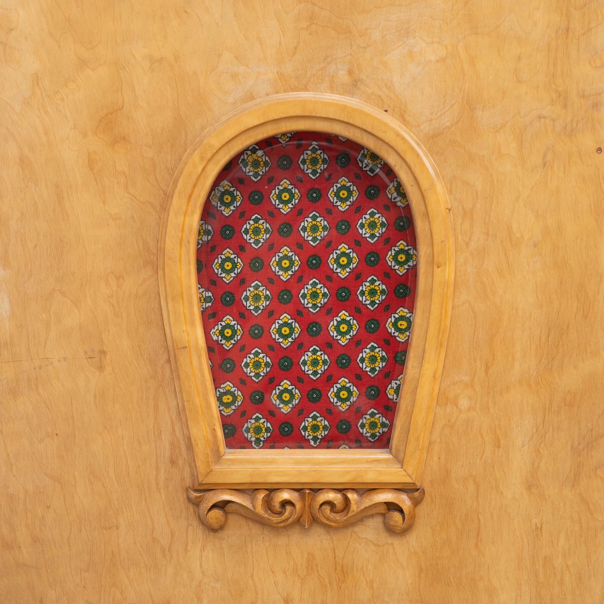 A birch veneered book case/wardrobe, 1930's/40's.