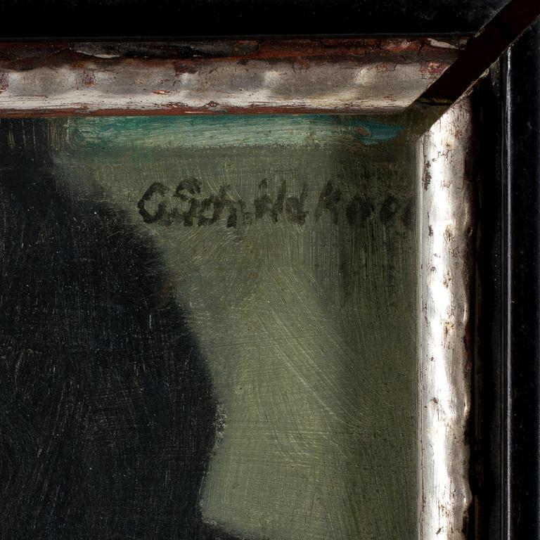 GEORG SCHILDKNECHT, olja på pappannå, signerad.