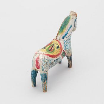 A painted folk art dala horse early 20th century.