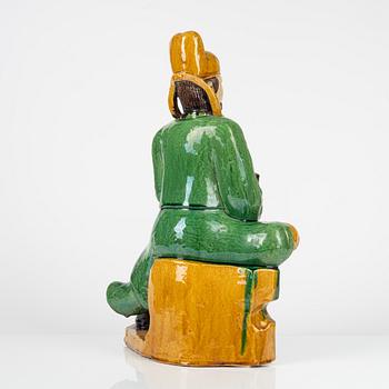 A Chinese roof tile figure, Ming style, presumably late 19th Century.