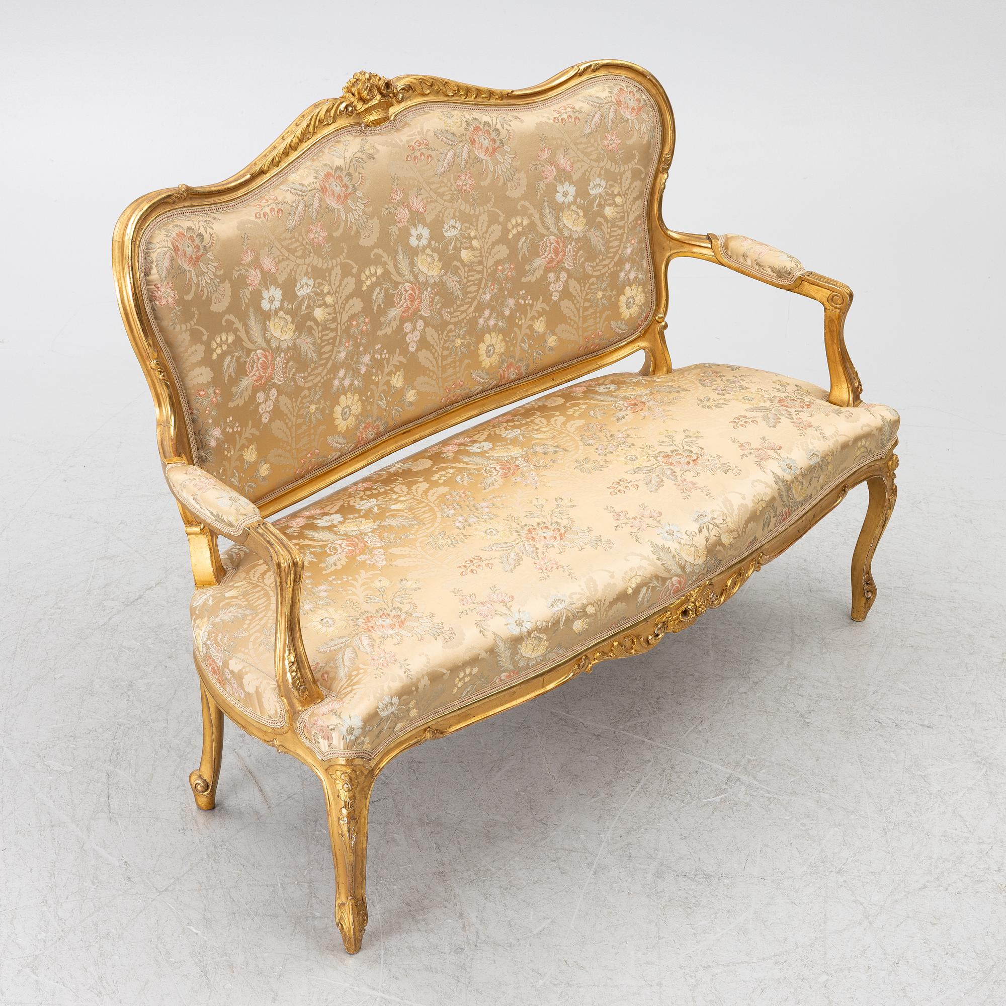 Soffa, rokokostil, 1900-talets första hälft.