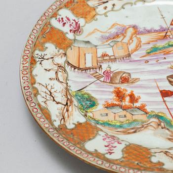 TALLRIK, kompaniporslin. Qingdynastin, Qianlong (1736-95).