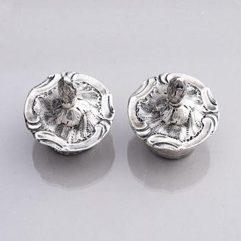 A French 18th century silver cruet-set, marks of Joseph Bouillerot, Paris 1775.