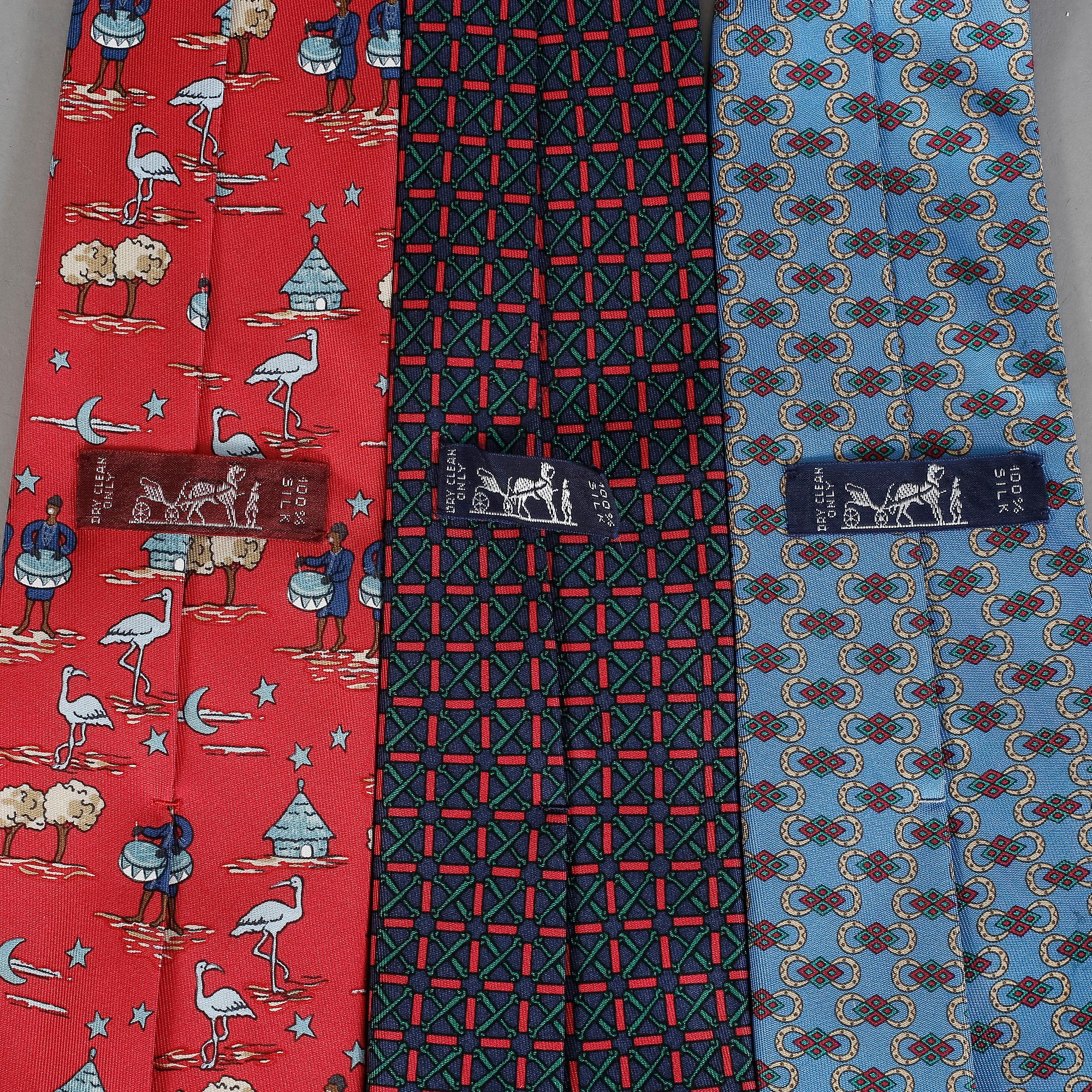SLIPSAR, 3 st, siden, Hermès.