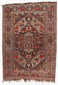 An antique Qashqai rug, southeastern Iran, c. 242 x 170 cm.