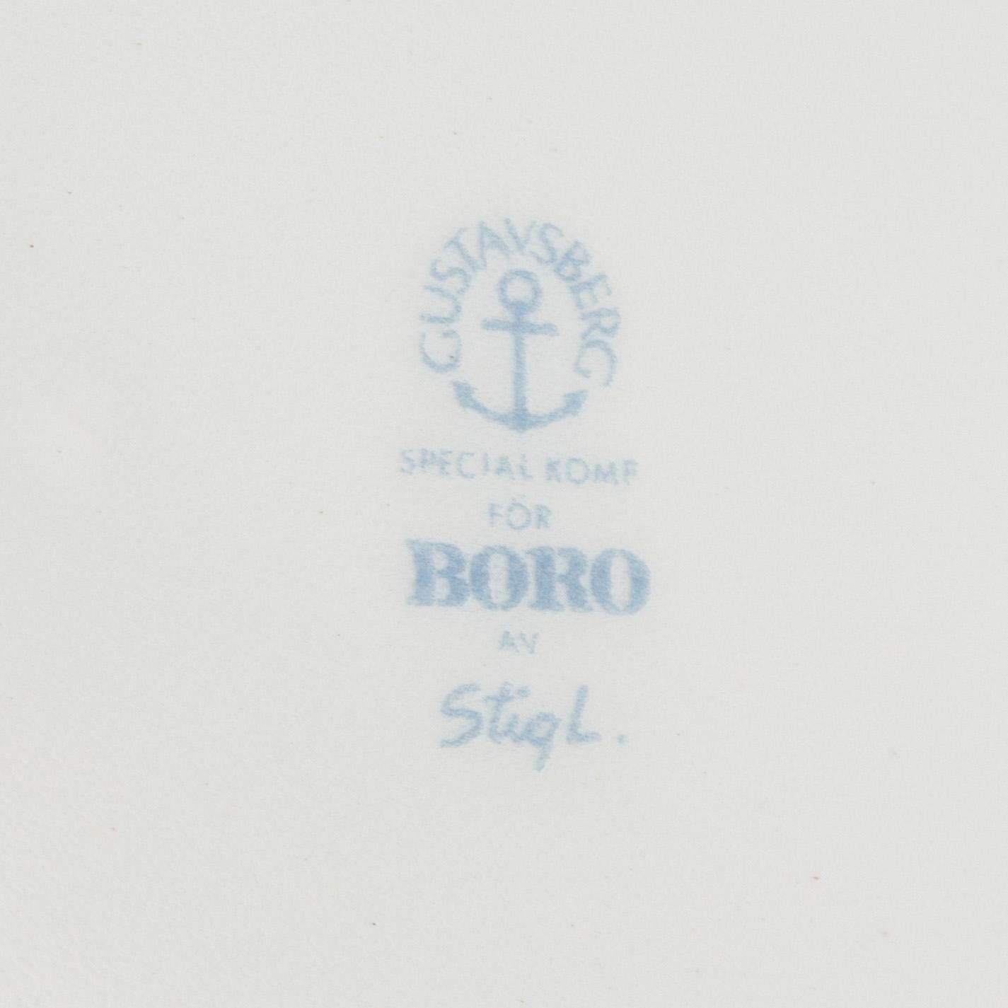 Stig Lindberg, servisdelar, 22 st, porslin, "Boro", Gustavsberg.