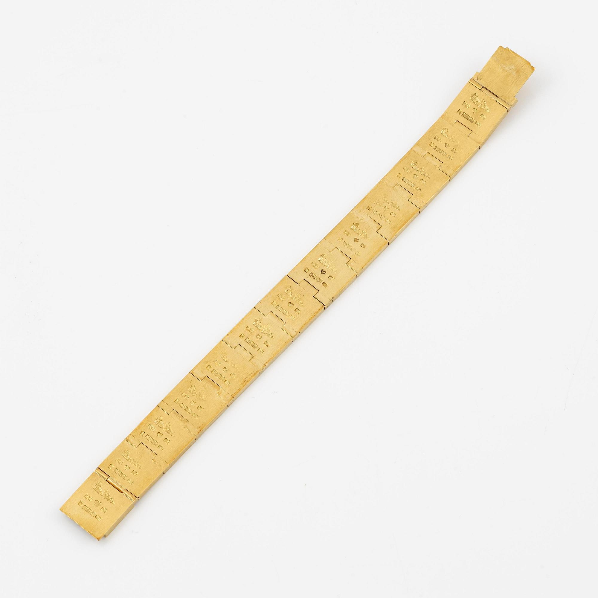 Wiwen Nilsson, a bracelet, 18K gold, Lund 1966.