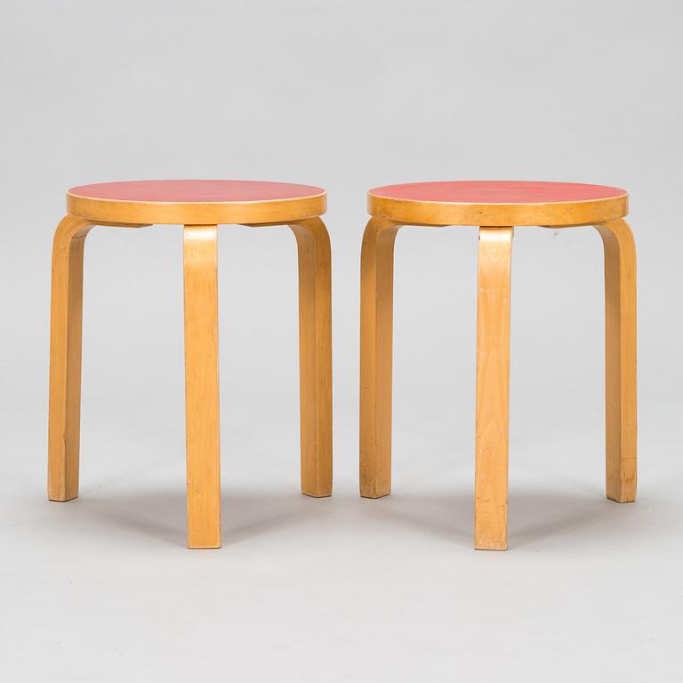 Alvar Aalto, a 1960's '82' table and six '66' stools for O.Y. Huonekalu-ja Rakennustyötehdas A.B.