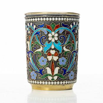 Bägare, silver och emalj, Moskva, Ryssland, tidigt 1900-tal.