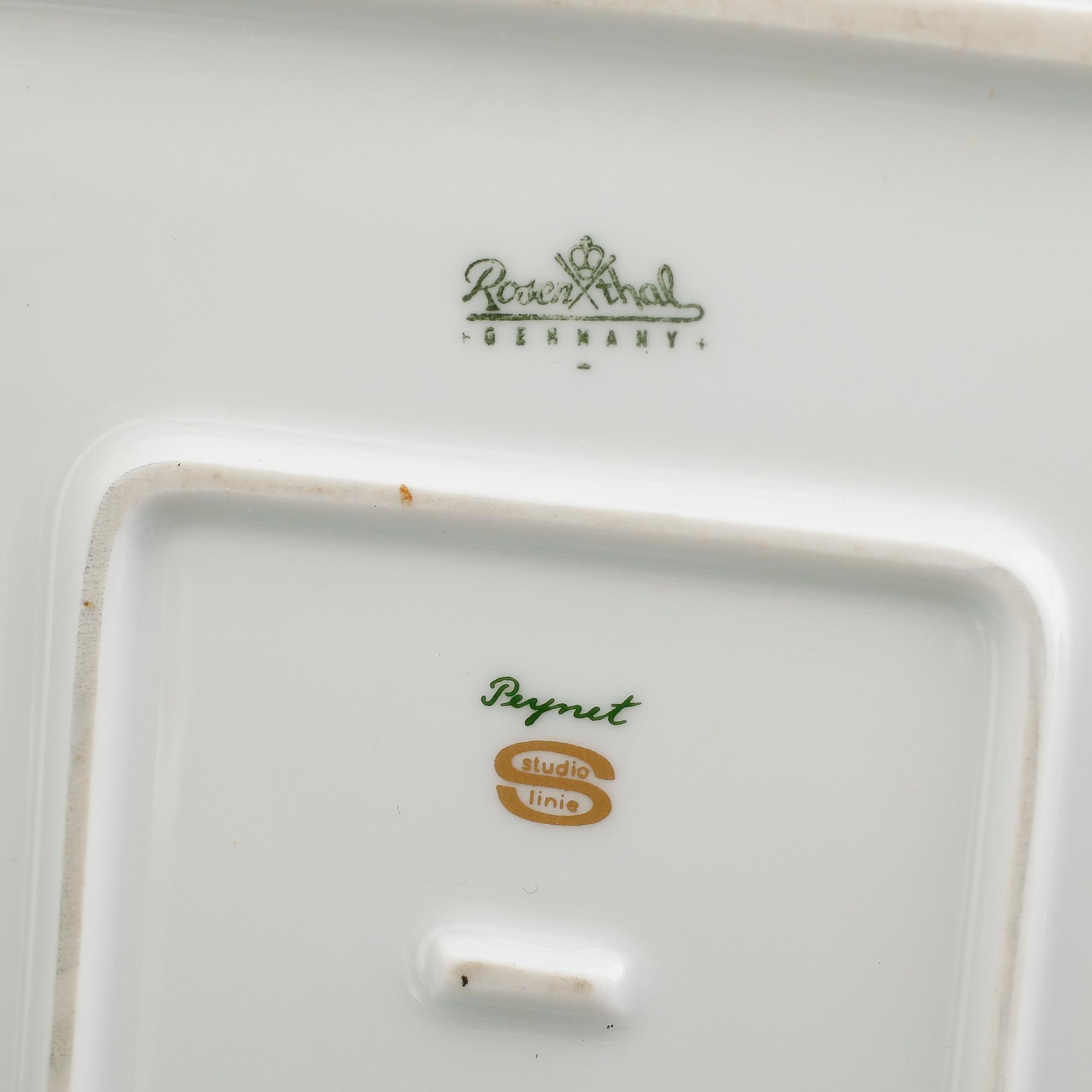 PORSLINSFÖREMÅL, 4 delar, Björn Wiinblad, Rosenthal.