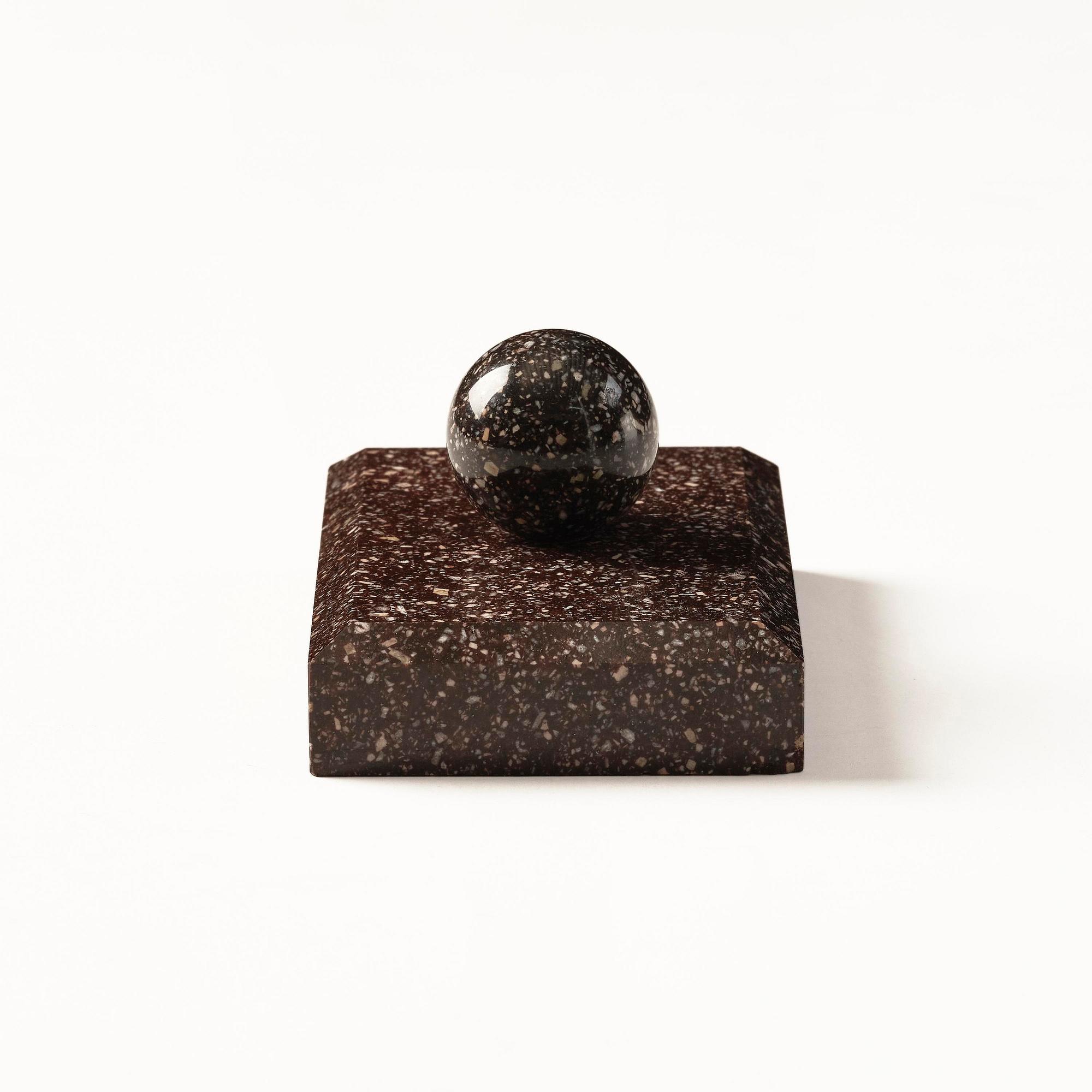 A 'Blyberg' porphyry Empire paperweight from Älvdalen, first part 19th century.