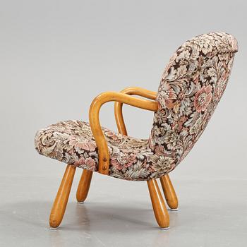 FÅTÖLJ, "Clam Chair" / "Muslinge", Philip Arctander, tillskriven, 1940/50-tal.