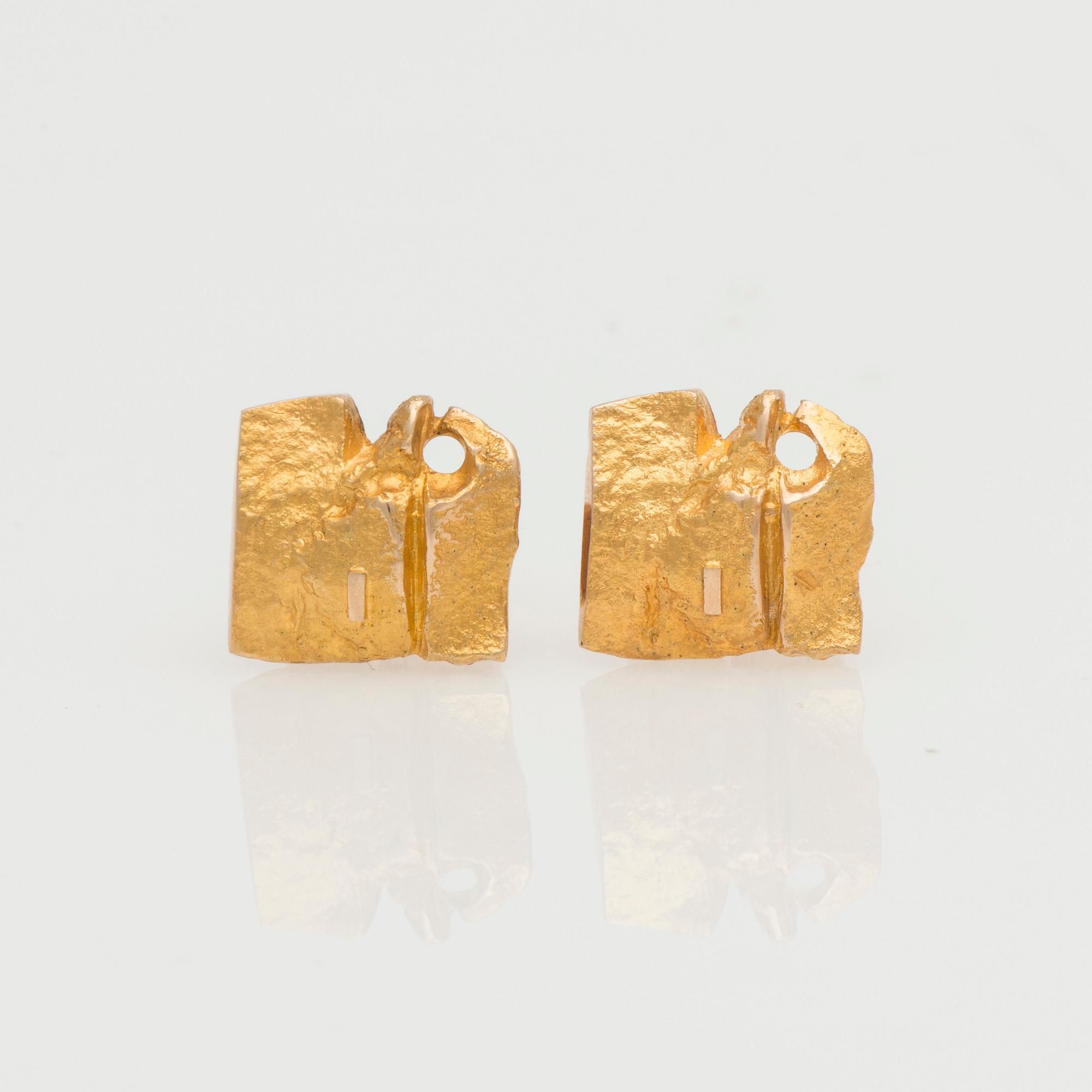 MANSCHETTKNAPPAR, Björn Weckström, Lapponia 1972. 14K guld.