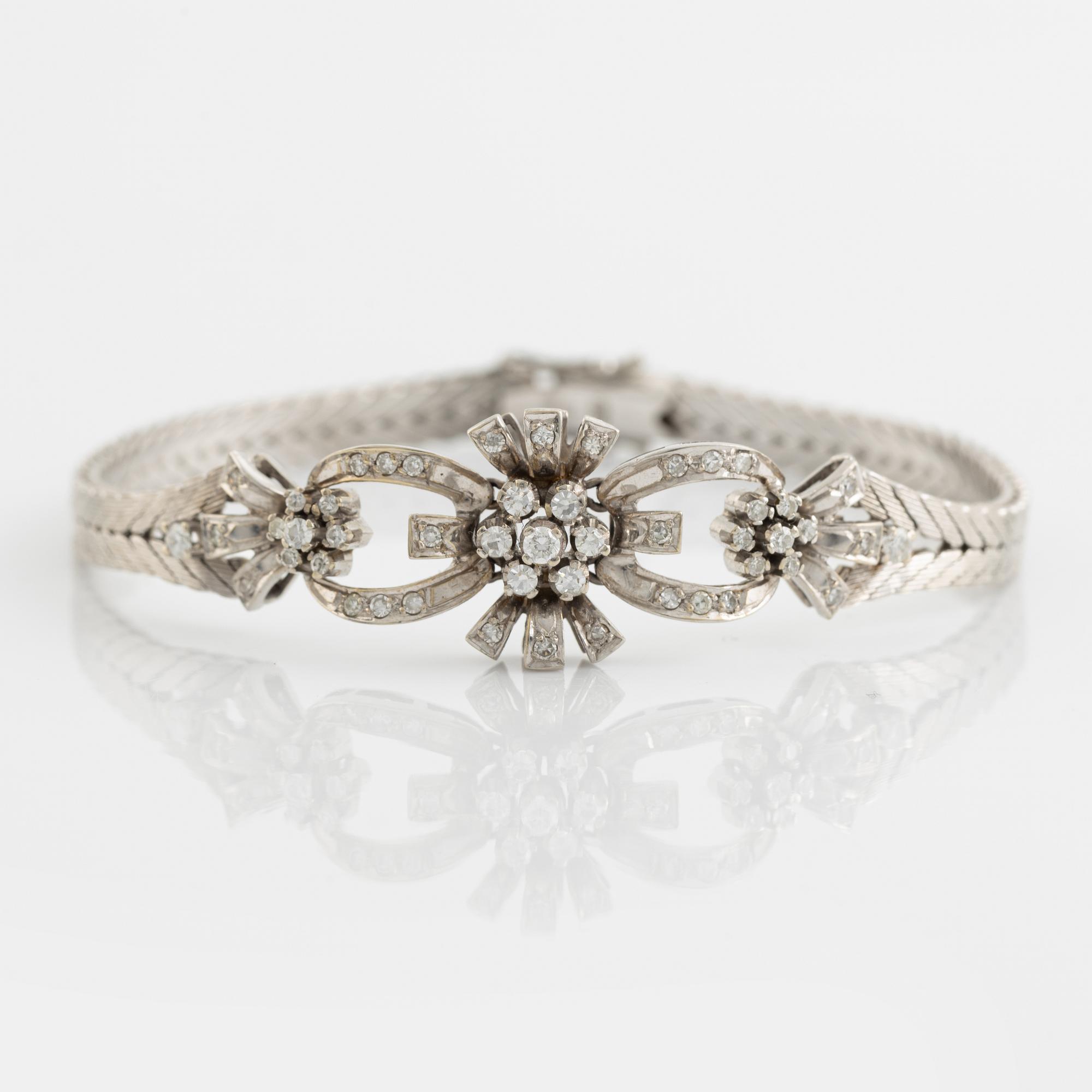 White gold and diamond bracelet.