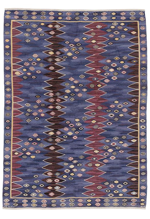 Barbro Nilsson, matta, "Snäckorna", gobelängteknik, ca 266 x 191 cm, signerad AB MMF BN.