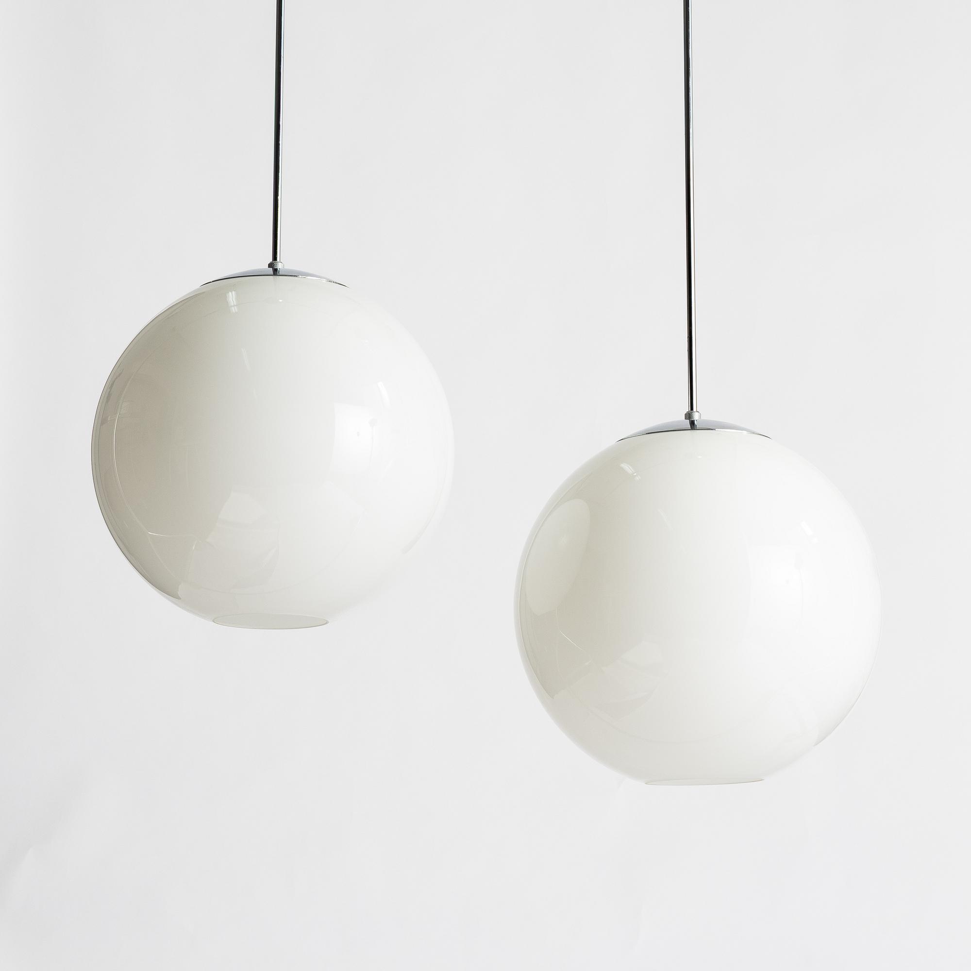 A pair of 'Funkisglob' ceiling lamps, Fox Design AB, Sweden, 21st century.