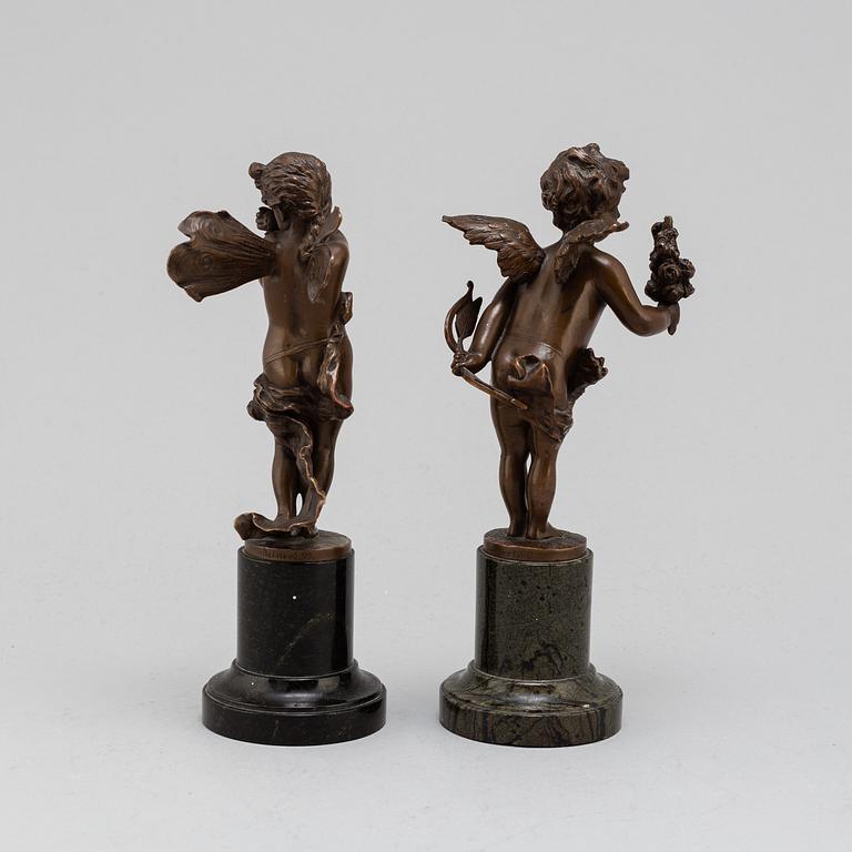 SCULPTURE, a pair, bronze, by Karl Reinert (1870-?).