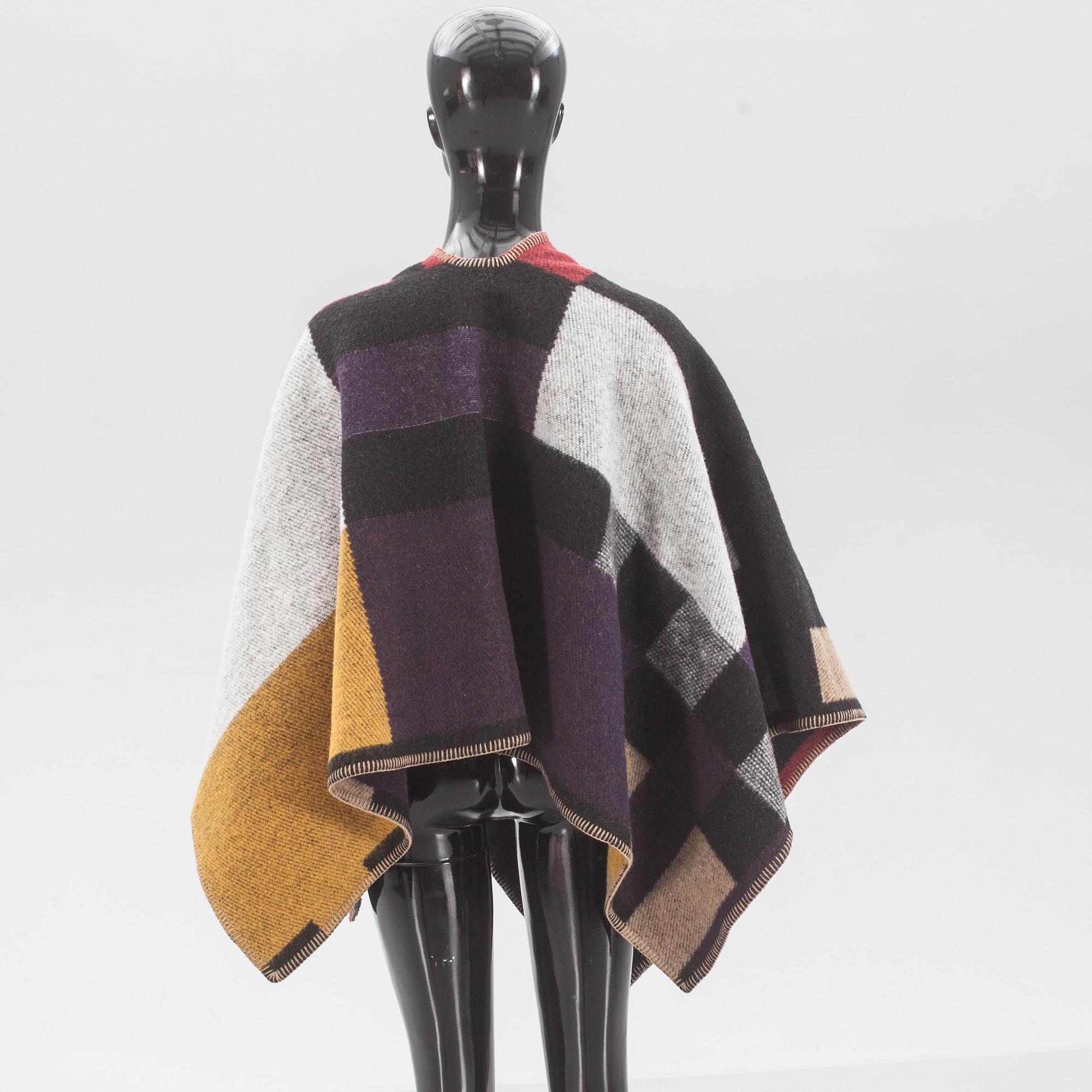 PONCHO, "Colour Block Check Blanket Poncho", Burberry.