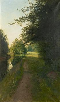 Alfred Thörne, Summer Landscape with Stream.