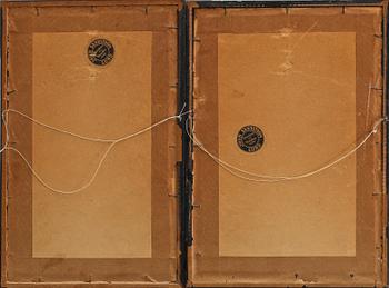 OKÄND KONSTNÄR, gouache på textil, 2 st, Kina, 1900-tal.