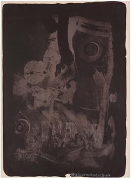 Robert Rauschenberg, lithograph. Signed and numbered 10/42 with white crayon.
