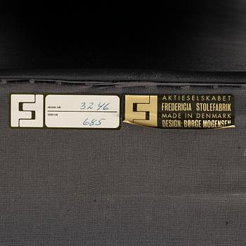 Børge Mogensen, a model 3246 armchair, Fredericia Stolefabrik, Denmark.