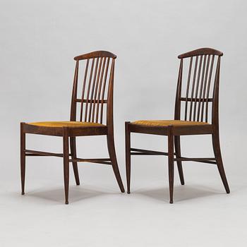 Kerstin Hörlin-Holmquist, A set of six Charlotte chairs with a dining table by Asko, Finland, 1970s.