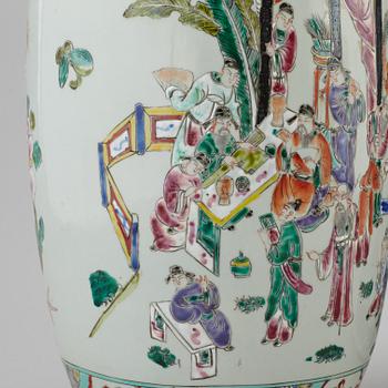 A pair of famille rose floor vases, 20th century.