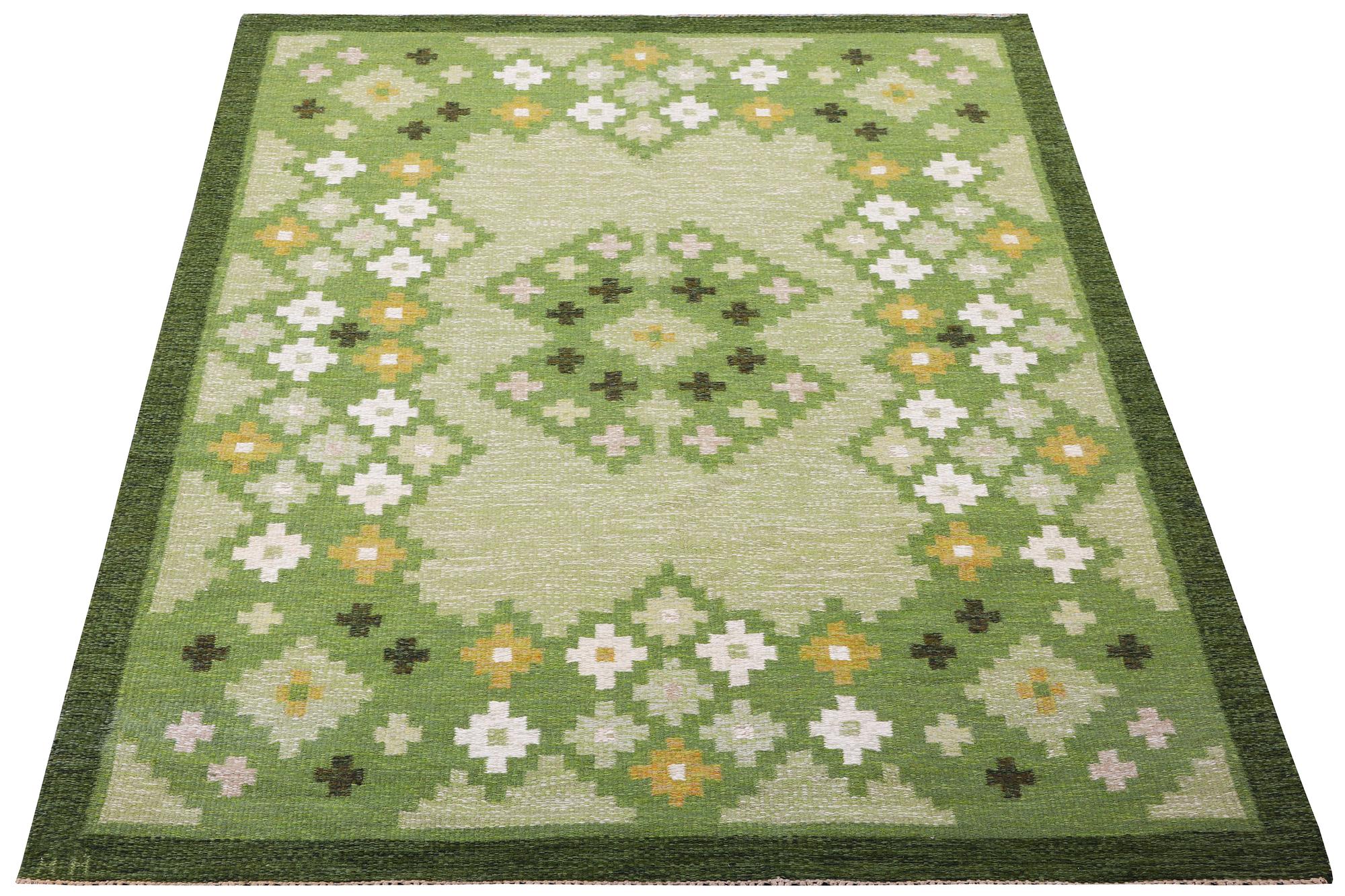 Åsa Åkerblom, a flat weave carpet, "Ljusterö", signed ÅÅ, Sweden, c. 238 x 167 cm.