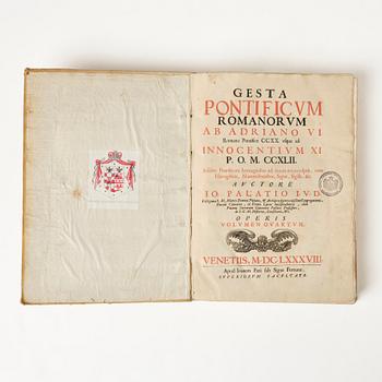History of the Popes up to and including Innocent XI, born Odescalchi, 1687-90.