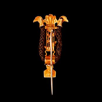 BROSCH, 18 k guld, 1800-talets första hälft.