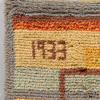 A finnish long pile rya rug, circa 135 x 100 cm.