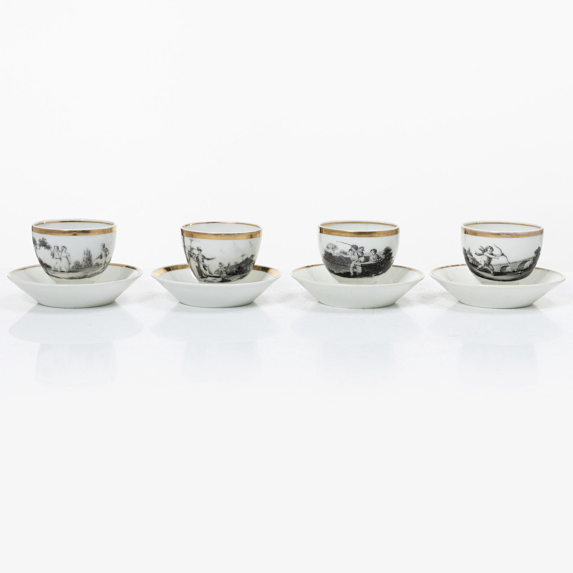 Service pieces, 15 pcs, Empire, first half of the 19th century.