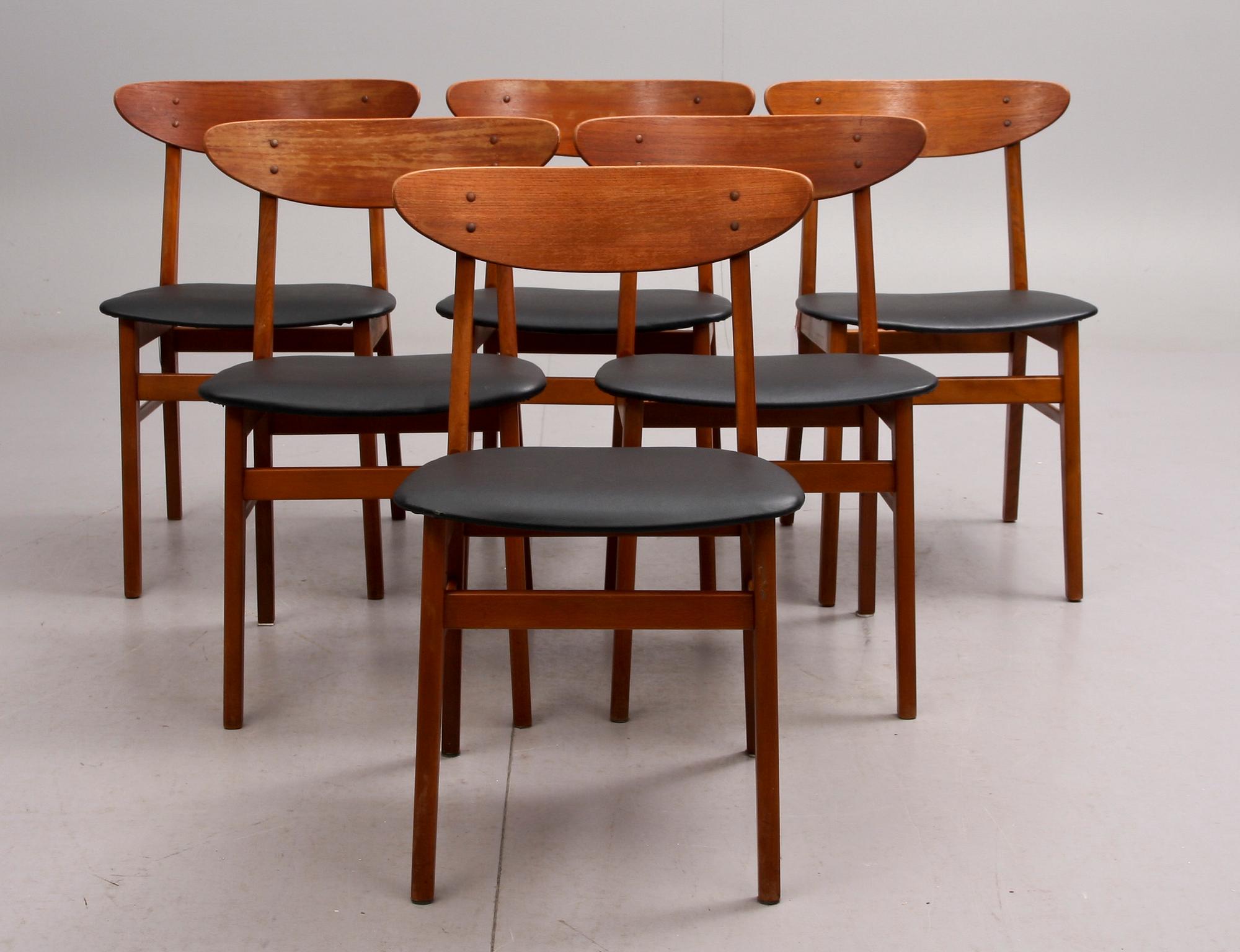 STOLAR, teak, 6 st, Farstrup Möbelfabrik, Danmark. 1950/60-tal.