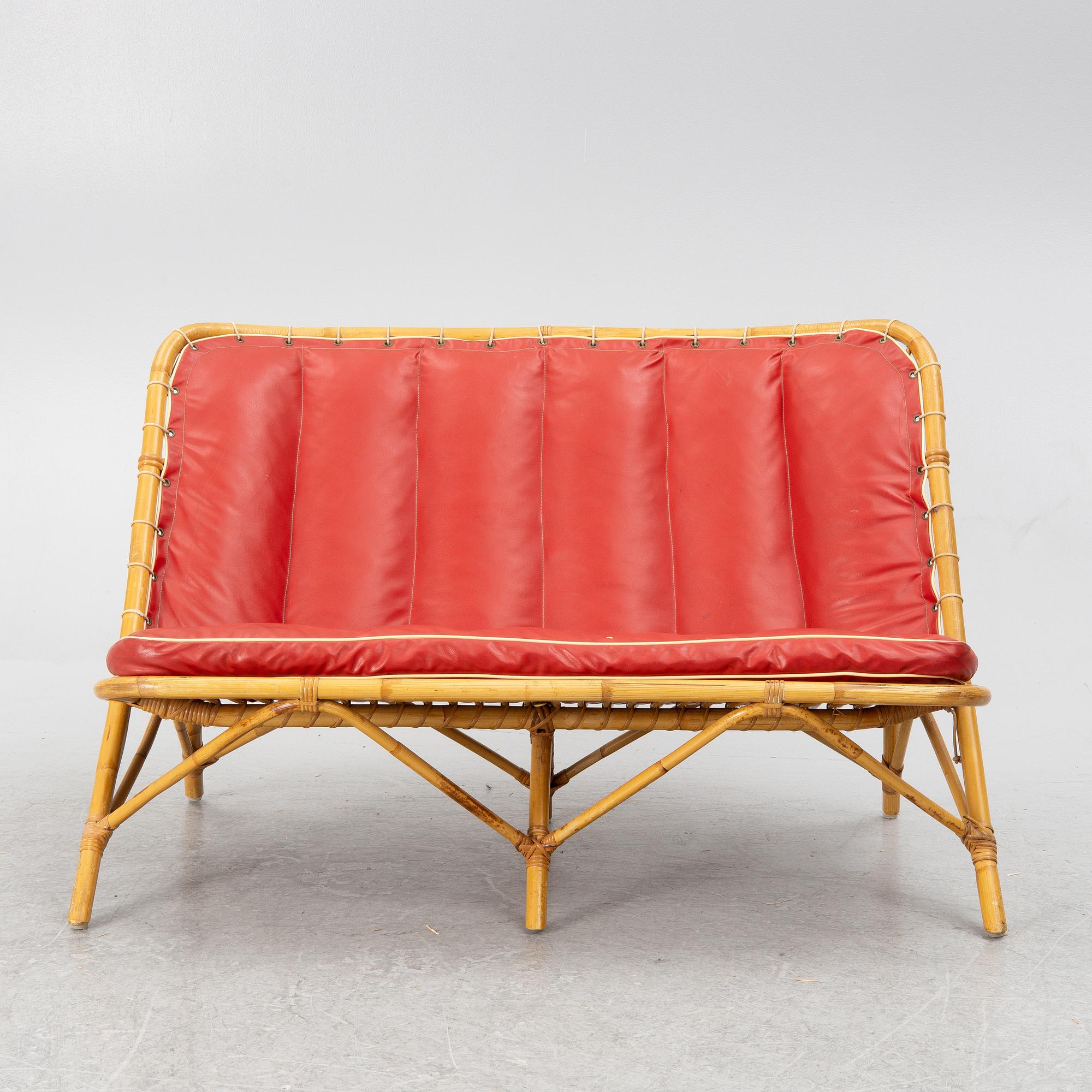 Seating group, 4 pieces, mid-20th century.