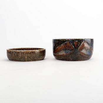 A set of two Carl-Harry Stålhane signed stoneware bowls from Rörstrand.