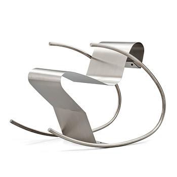 62. Sigurdur Gustafsson, a "Rock n Roll" stainless steel rocking chair, Källemo, Sweden, post 1999.