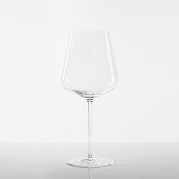 Hans Denk, twelve 'Denk'Art' Bordeaux glasses, Zalto, Austria.