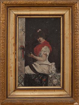 OKÄND KONSTNÄR, olja på pannå, signerad Garrido. Spanien, 1800-talets andra hälft.