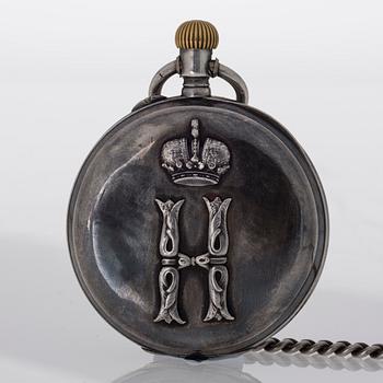 PAVEL BURE, pocket watch, silver, 50 mm.