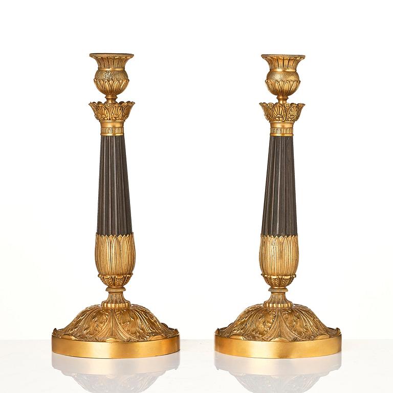 Ljusstakar, ett par, Frankrike, tidigt 1800-tal, Empire.