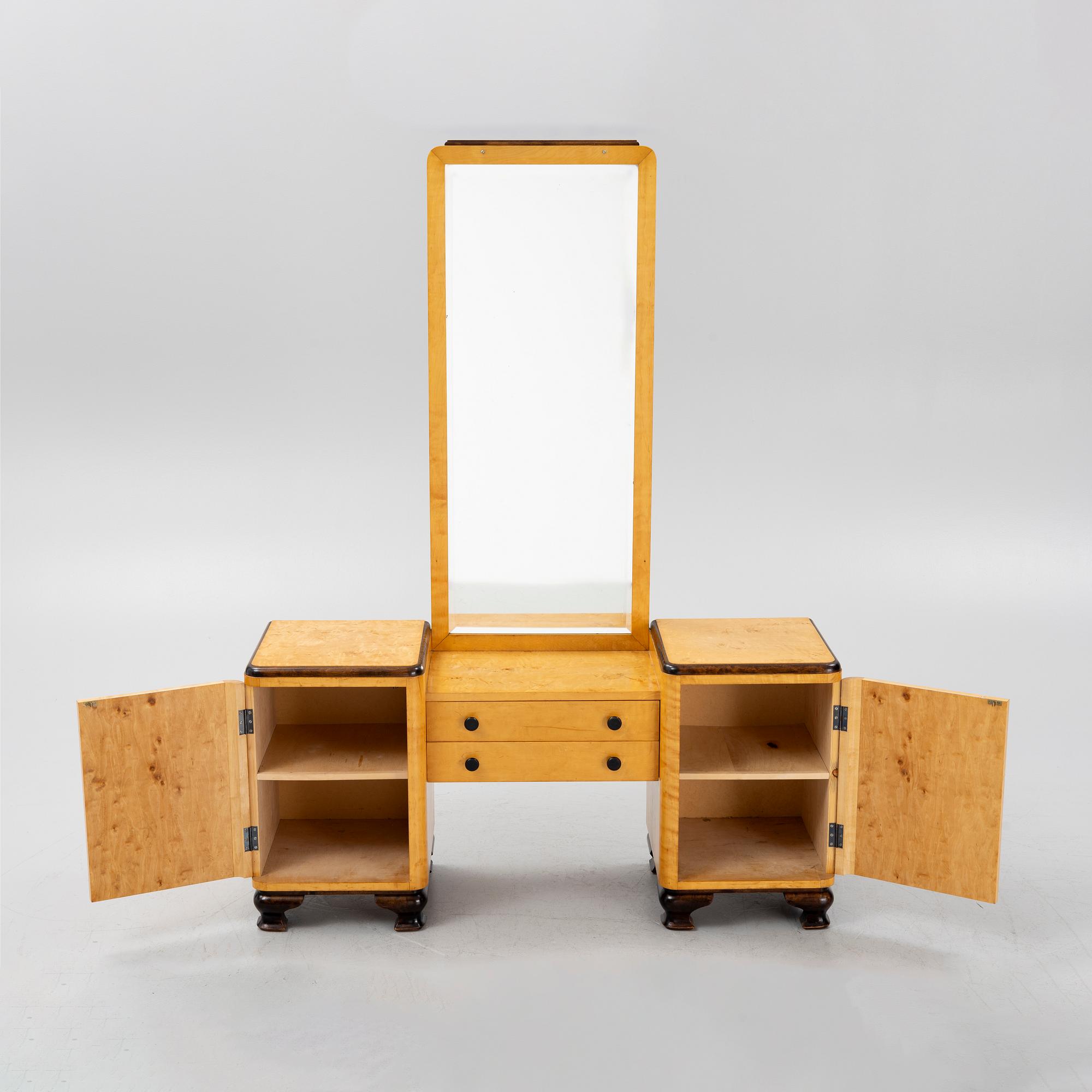 Sminkbord, pall och spegel, Art Deco,  1930-tal.