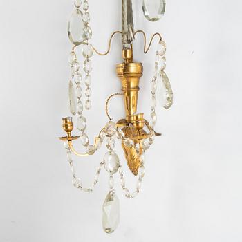 Vägglystrar, ett par, gustaviansk stil, 1800-tal.